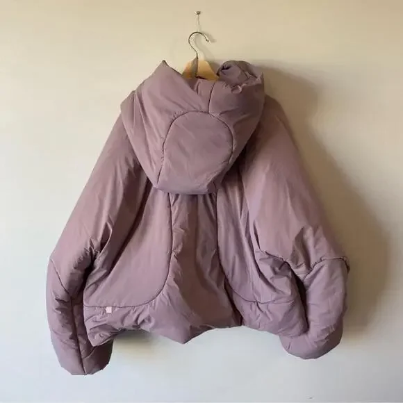 Lululemon hooded insulated wrap size 14 Heathered light orbit Primaloft 2023 - Picture 6 of 15